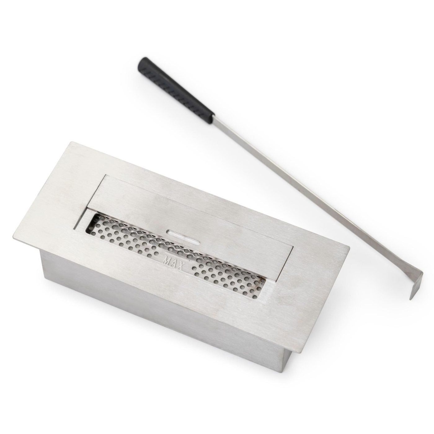 Bruciatore A Bioetanolo 1,5 L – Acciaio Inox 30x12,5x8,5 Cm, Per Camino Senza Fumi, Scalda Fino A 40 M² Per 13 Ore