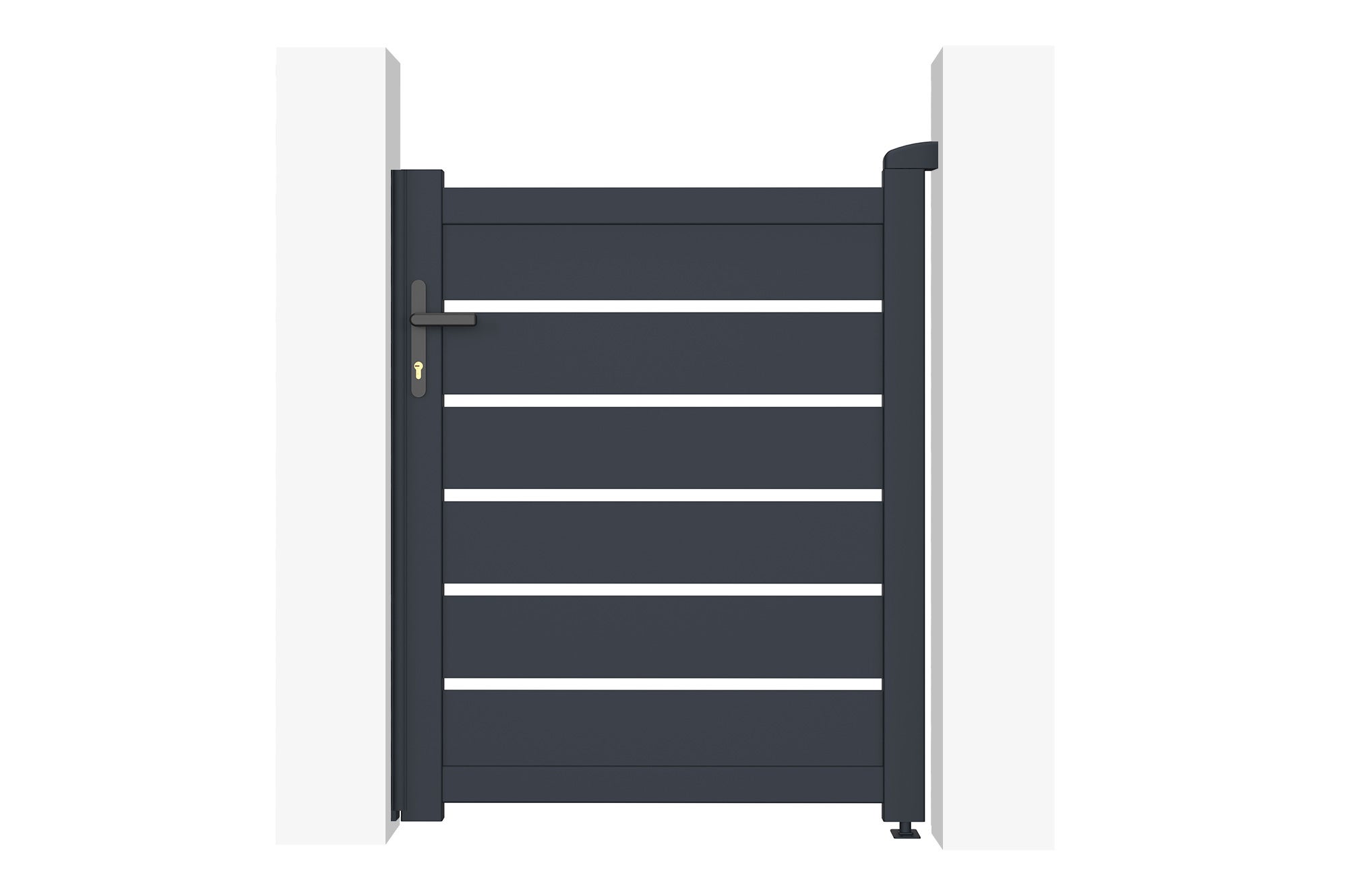 Portail battant 3m VOGEL H.120cm + Portillon 1m VOGEL H.120cm aluminium gris - 4