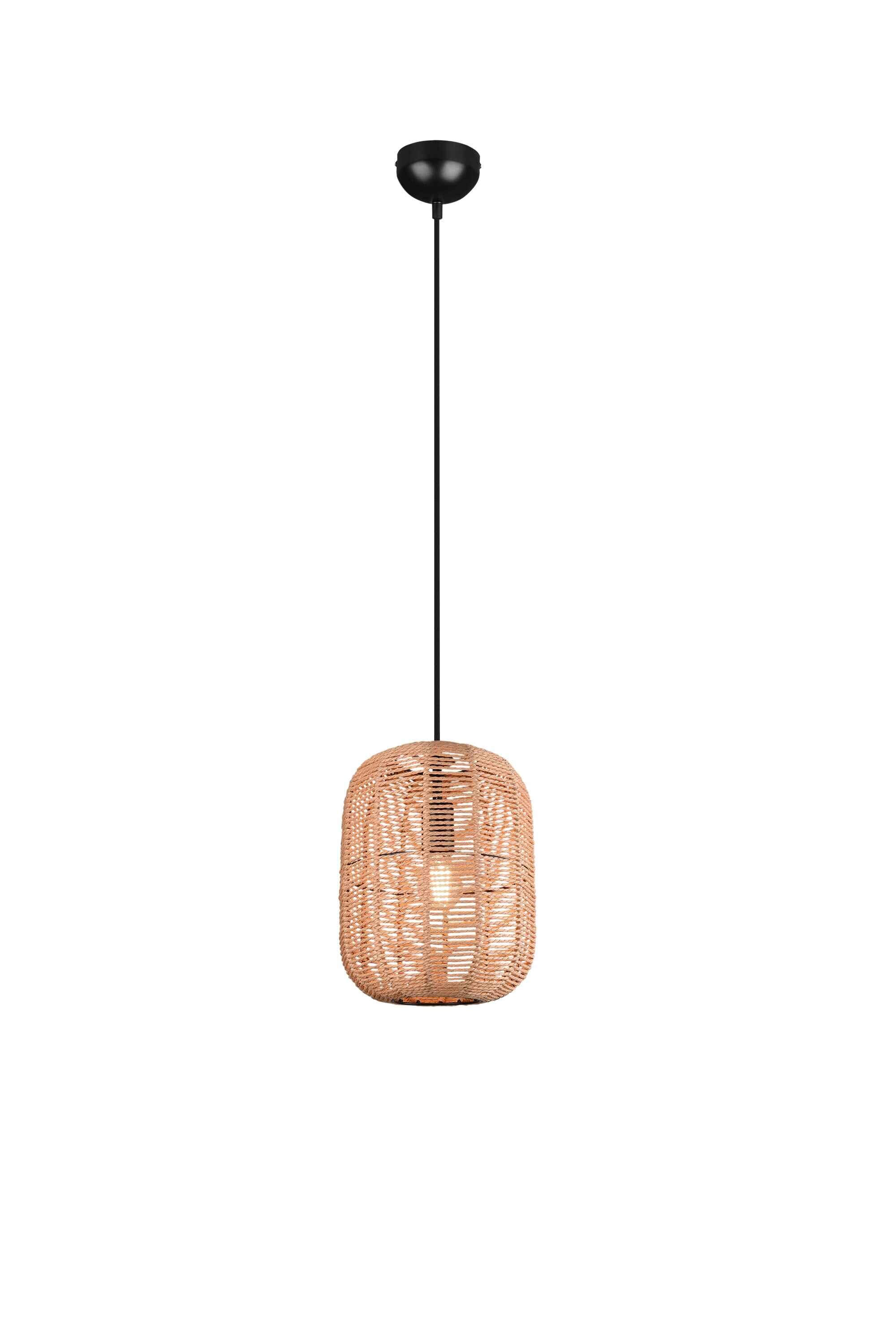 Lampa wisząca RUNA czarno-brązowa 1xE27x40W sznurek / sizal wym:150x25x25cm IP20 Trio