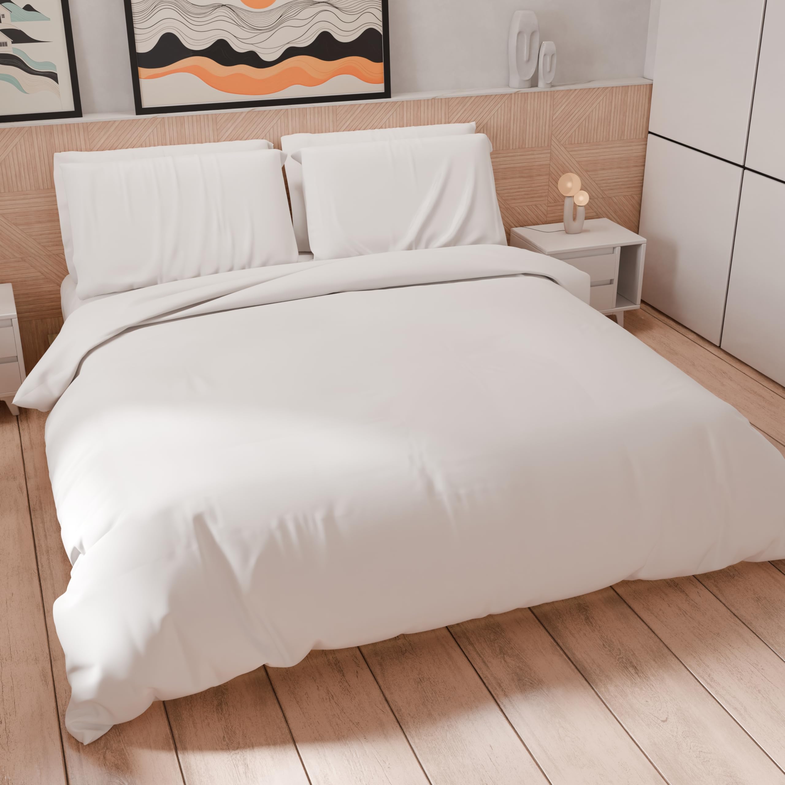 Baloo Copripiumino In Lino Naturale Per Coperte Ponderate - 106x183 Cm, Bianco, Con Lacci Interni