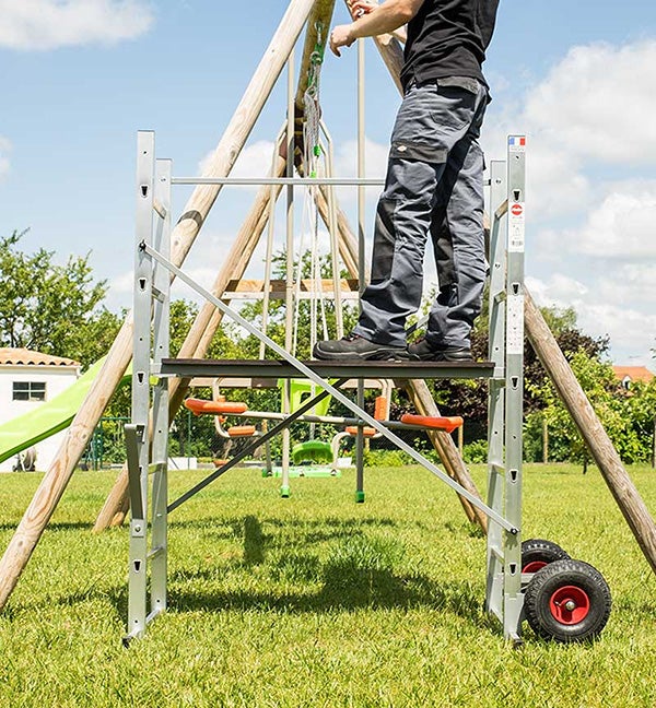 Echafaudage de jardin - Hauteur de travail max. 1,88m - 2 roues Ø 190mm - Plateau 1,00x0,45m - 9473-951 - 4