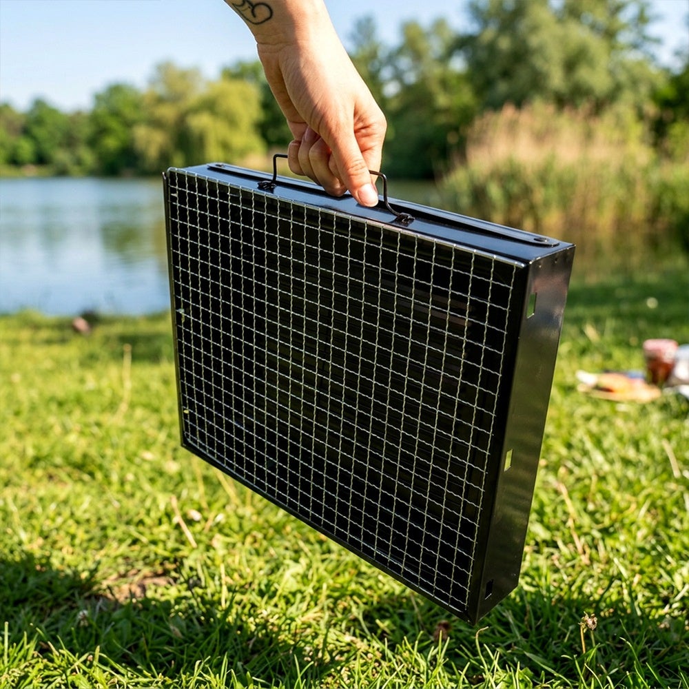 Grill węglowy składany przenośny walizka 40x27,5x20 cm - 9