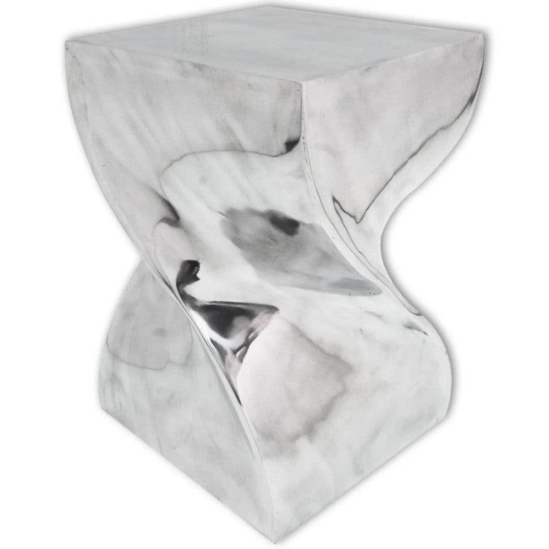 Table auxiliaire Tabouret Forme torsadée Aluminium Argenté - 3