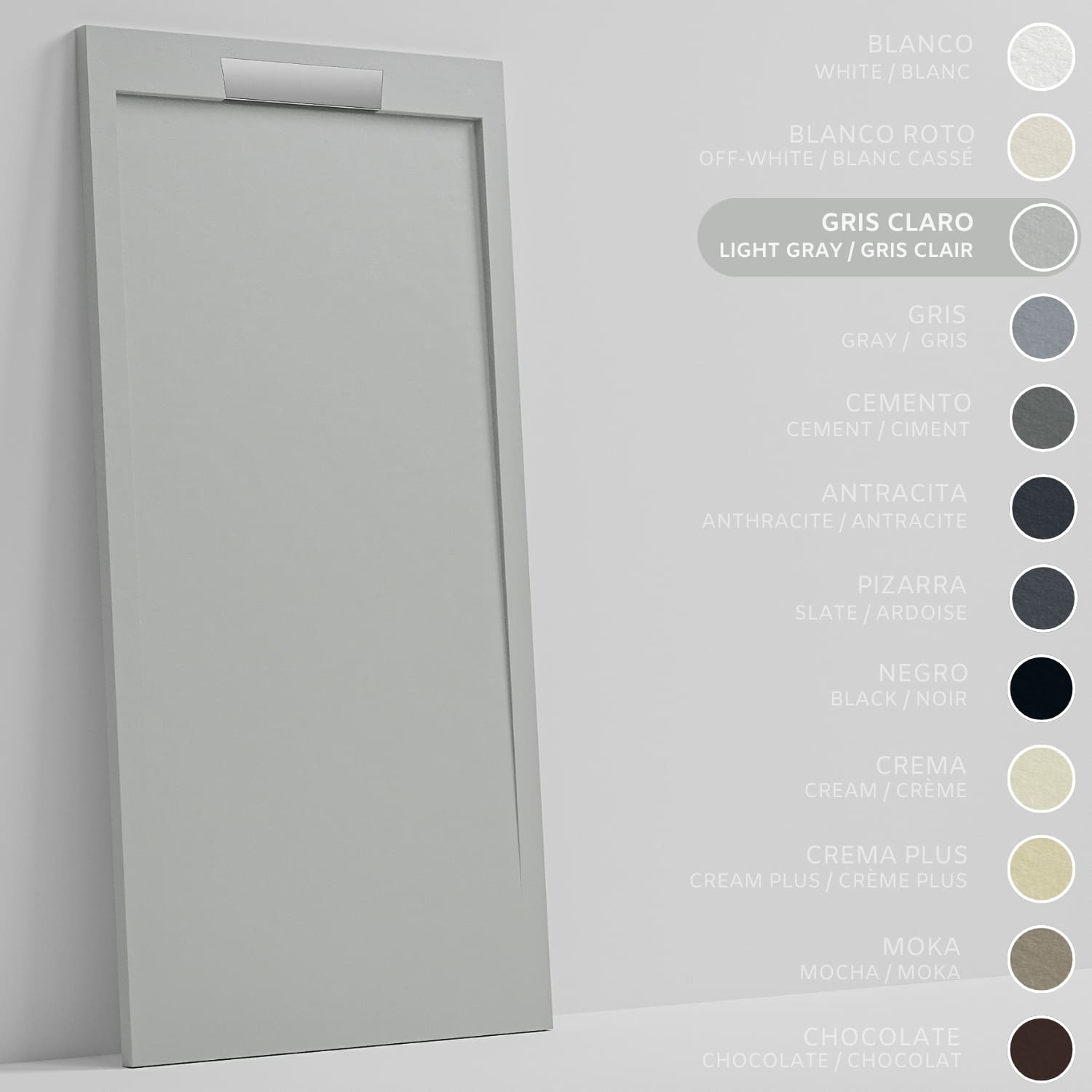 SOULHOME Brodzik prysznicowy– Żywica– Gel Coat– Gładka/Kamienna tekstura – Antypoślizgowy – jasnoszary– 140x80- Niski 3cm– Elegancki