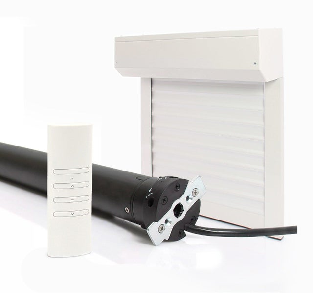 Volet roulant électrique alu. isolé motorisé radio - Recoupable - H.155 x l.150 cm - Blanc