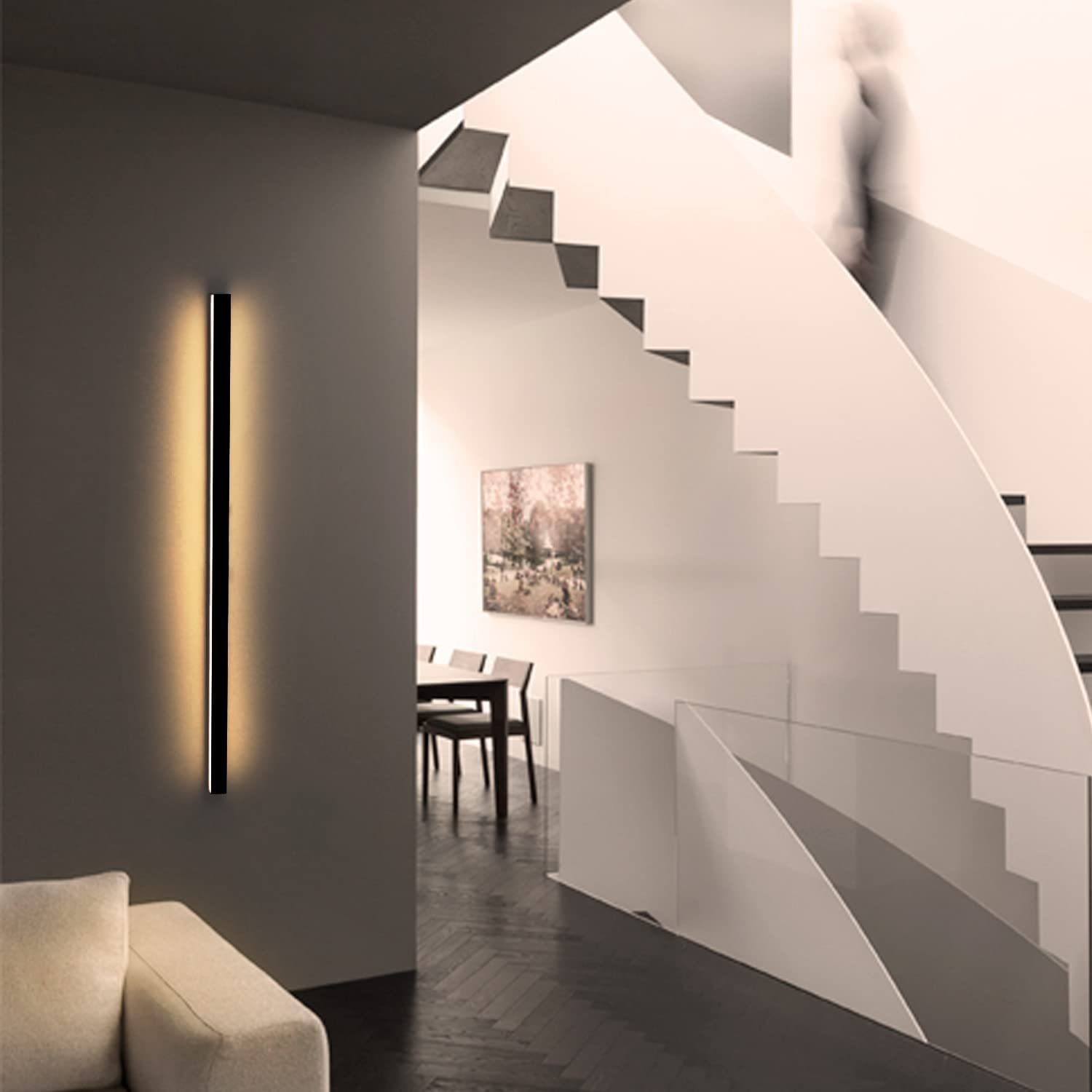 NETTLIFE Wewnętrzny kinkiet LED - Nowoczesna lampa do przedpokoju o mocy 80 cm i mocy 27 W, o ciepłej, białej barwie światła - 8