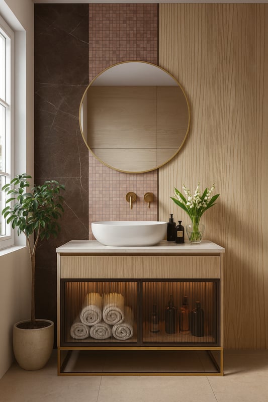 ROUND LINE okrągłe lustro w złotej ramie 60 cm