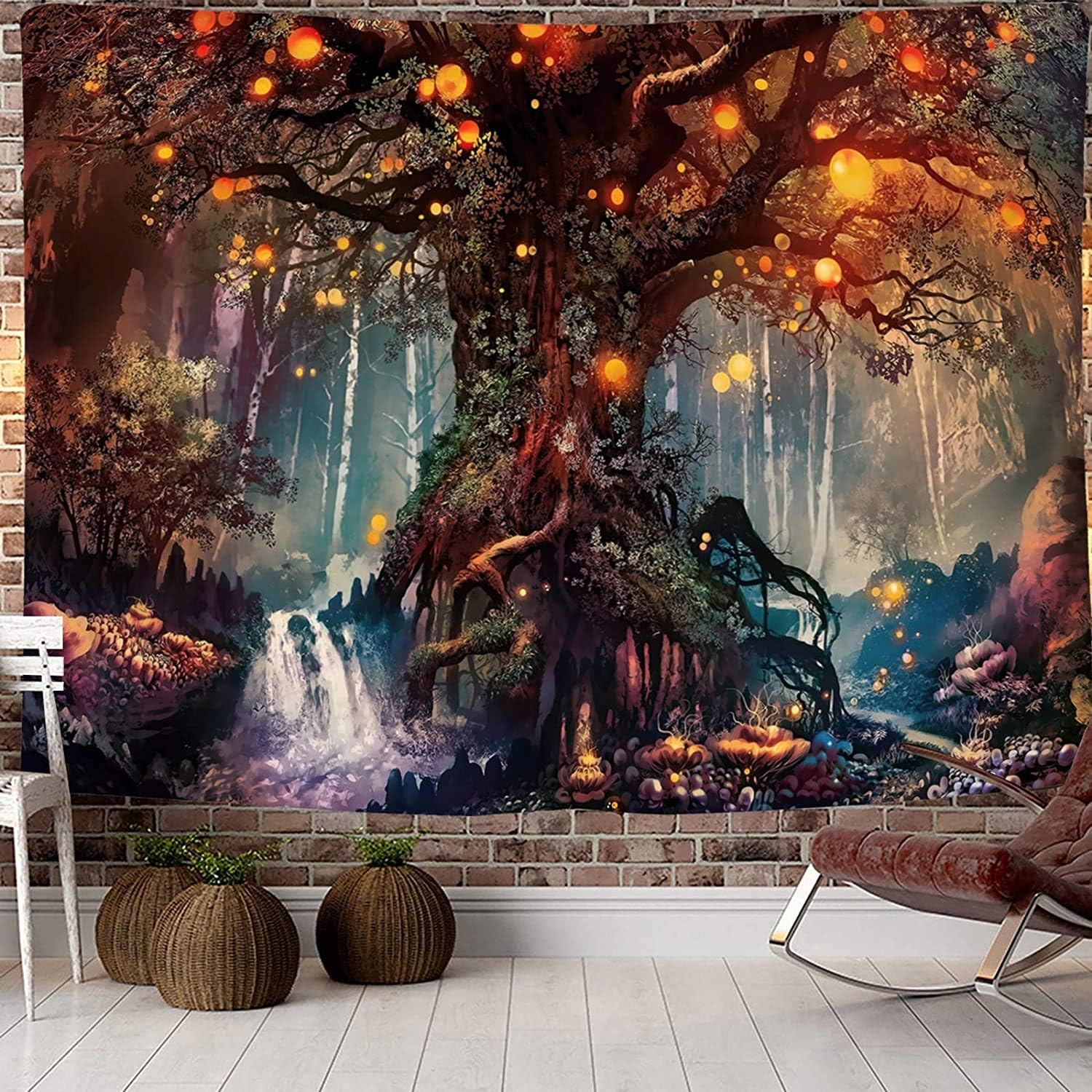 RVZADEERD L'arbre De Vie 3D Effet Tapisserie Art Mural