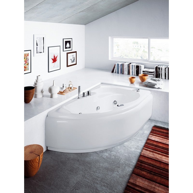 Vasca angolare con idromassaggio e pannello 150x100cm SX - Grazia - 2