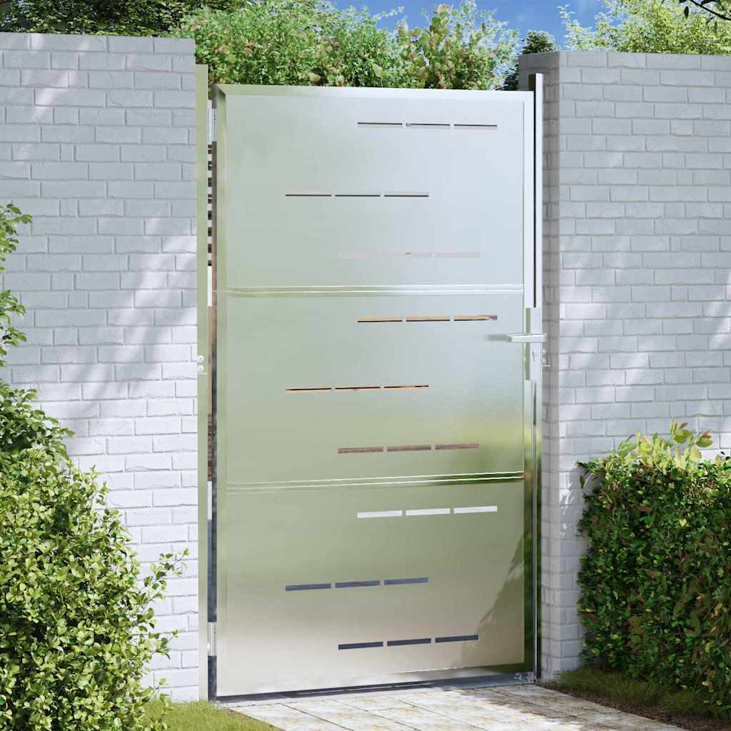 Vidaxl Puerta De Jardín 85 X 120 Cm Acero Inoxidable Plateado Acero Inoxidable, Leroy Merlin