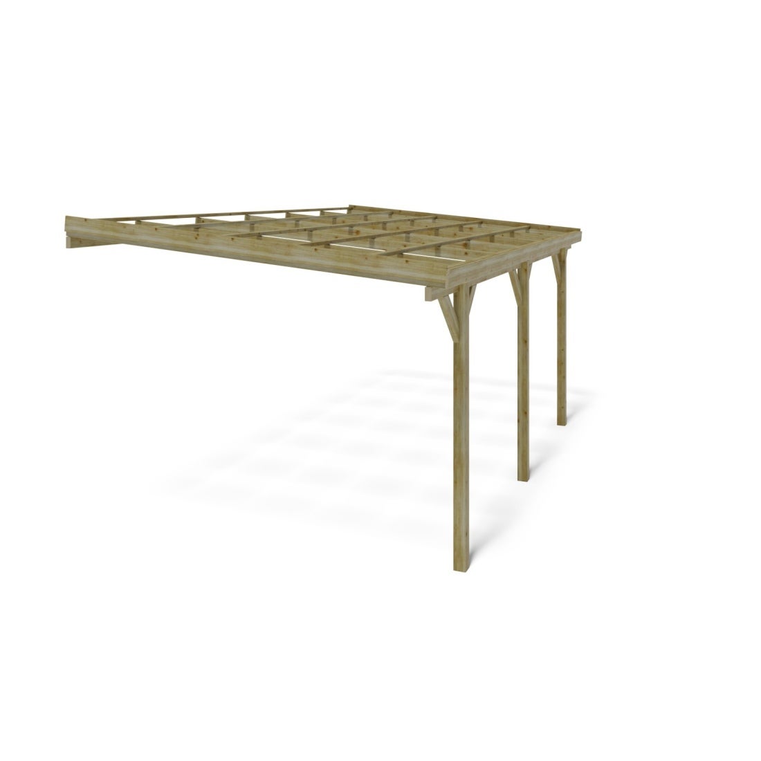 Carport, abri de voiture 3x5.24 m - 15 m2 - adossé&nbsp; - CAR7-2 - ALTANKA - 5
