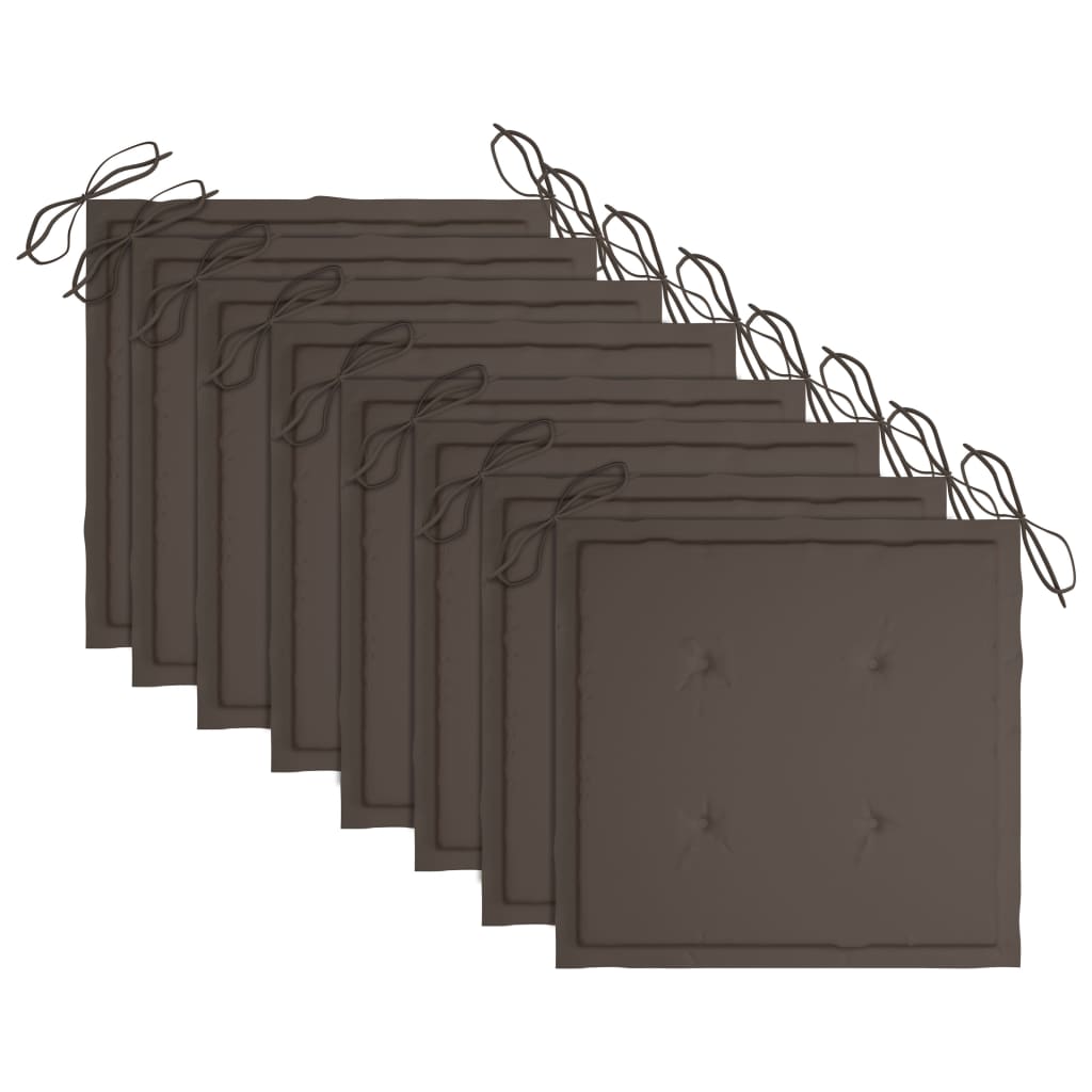 Chaises de jardin avec coussins 8 pcs Bois d'acacia solide Gris - 5