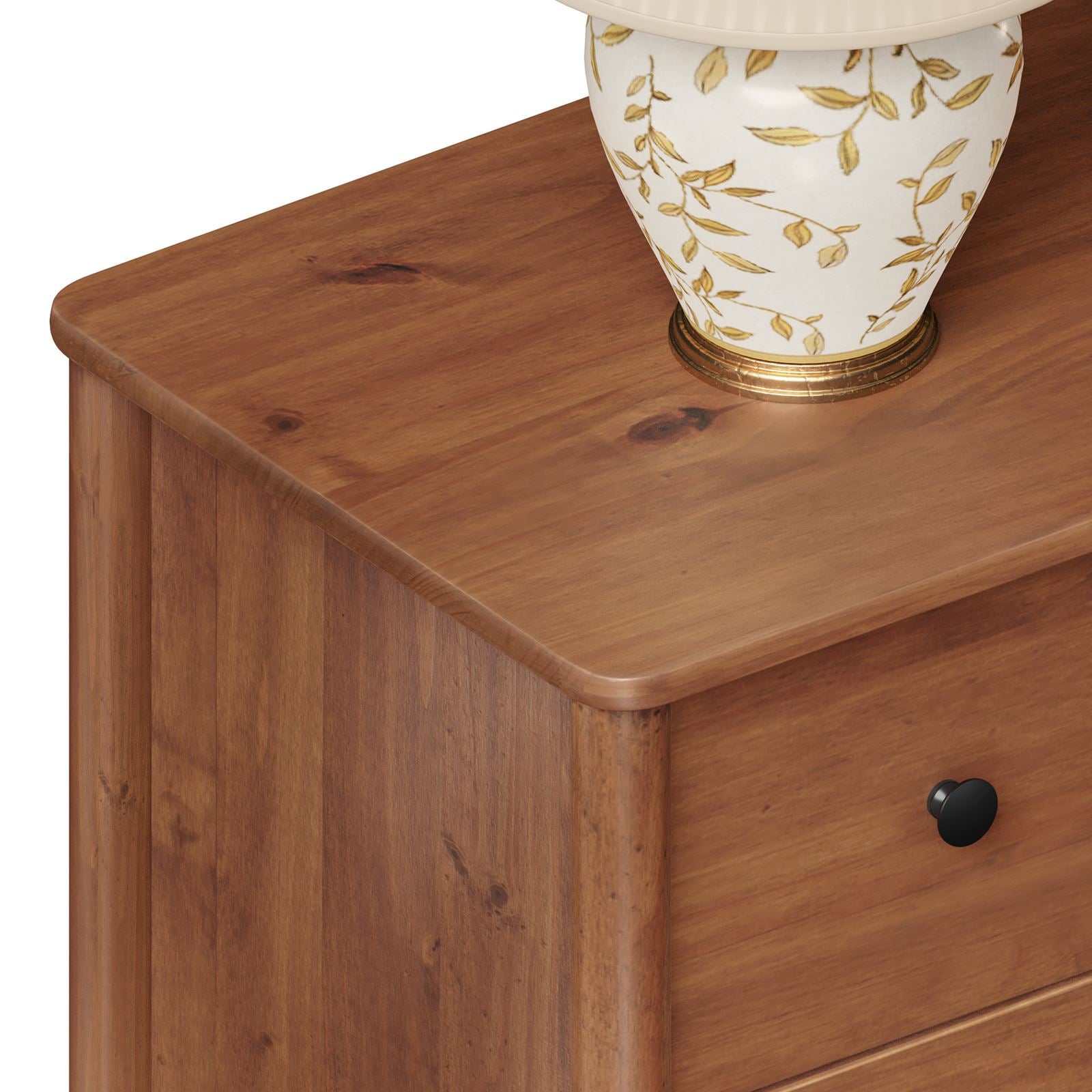 Commode APOANA L 132 cm 6 tiroirs en bois massif - Coloris châtaignier - 4