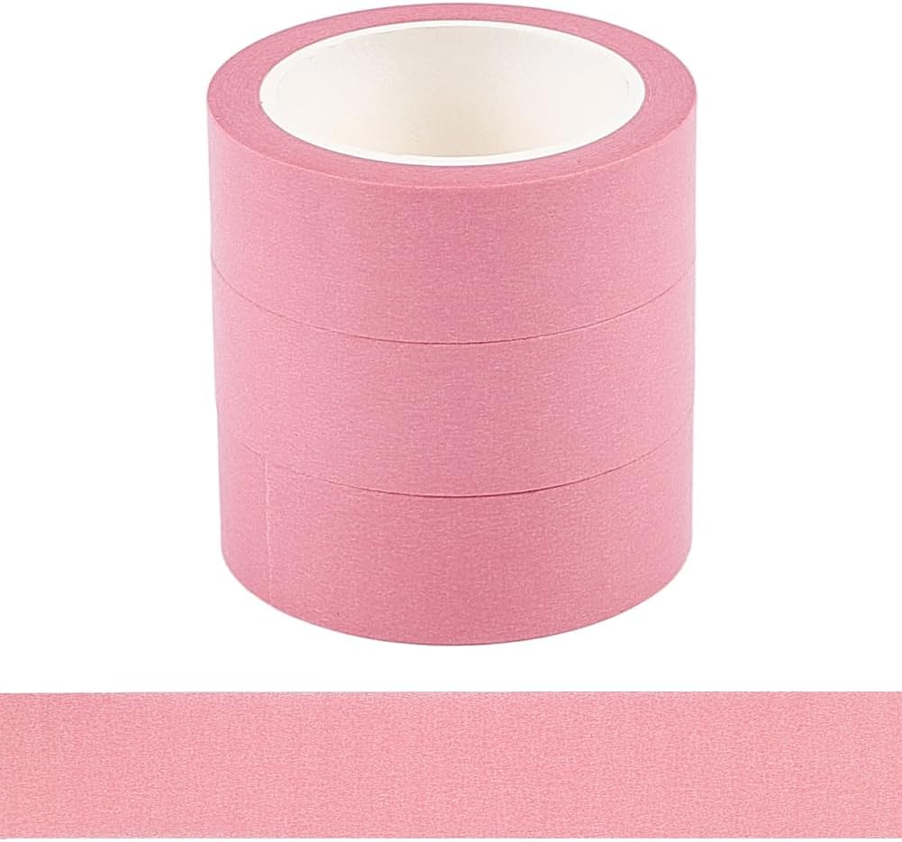 Rolki różowej taśmy maskującej 12 mm * 25 m, kolorowy papier, malarski, uniwersalny klej, teksturowana taśma etykietująca, DIY, rękodzieło