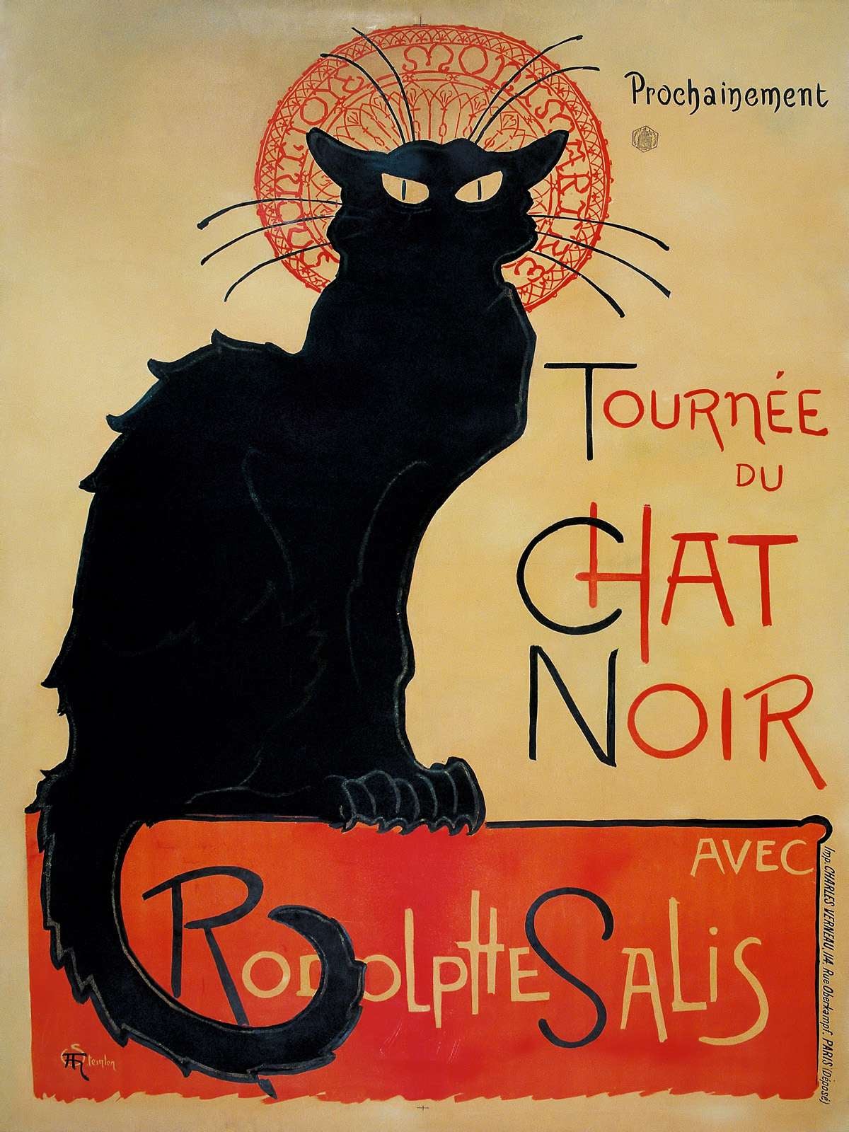 20 Serviettes En Papier Rétro "Tournée Du Chat Noir" – Édition Limitée Rodolphe