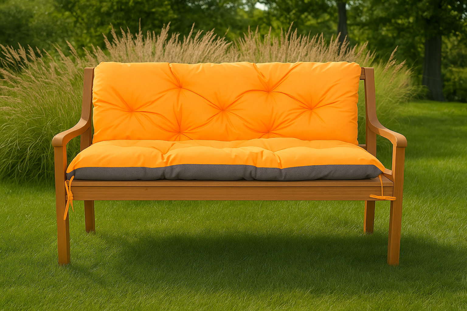 Coussin pour banc de jardin 150x50x40cm, coussin de jardin Orange, coussin de banc de jardin, coussin de balançoire, coussin de banc extérieur - 3