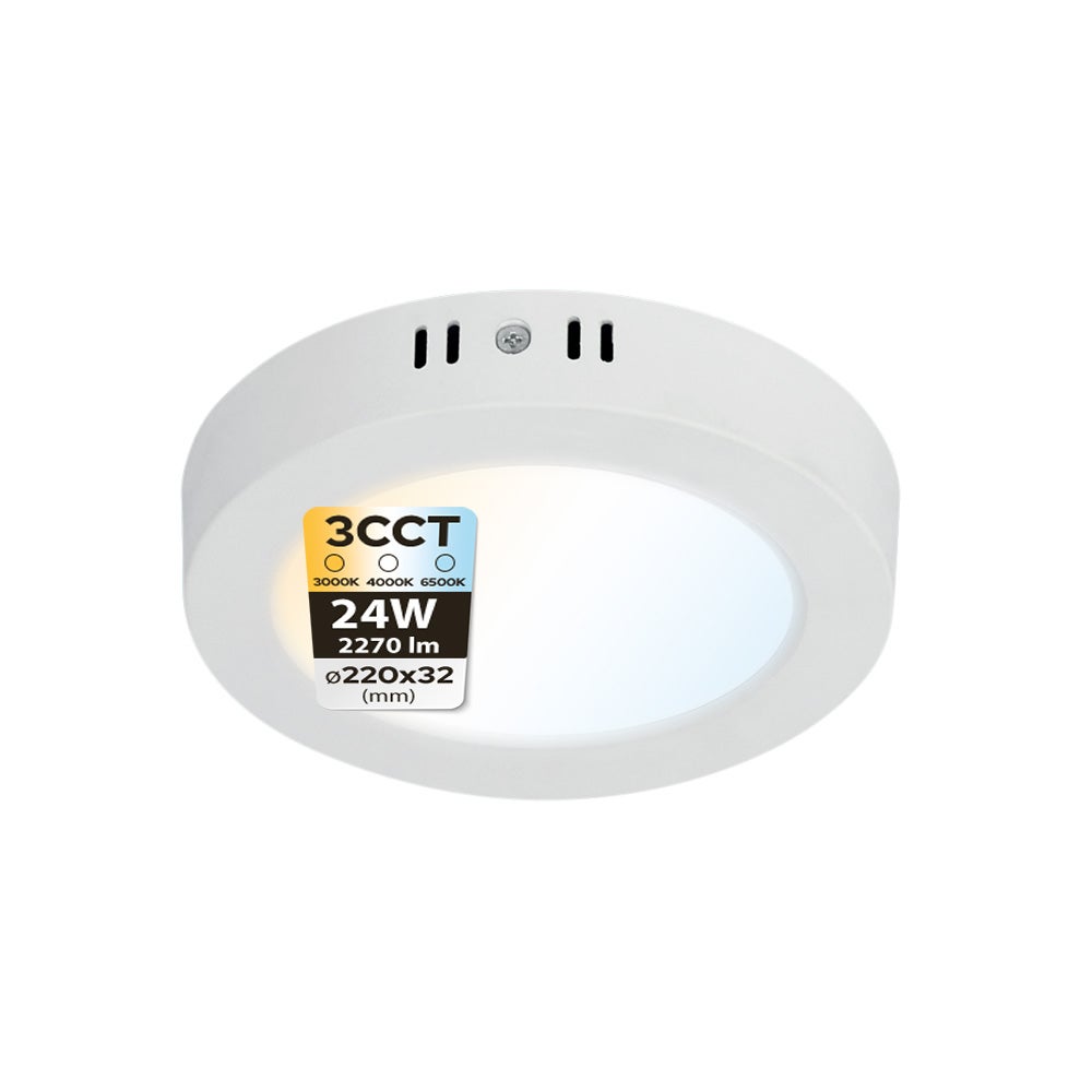 Plafon LED 24W 2270lm 3CCT 22cm IP20 okrągły biały MILENA HOROZ.
