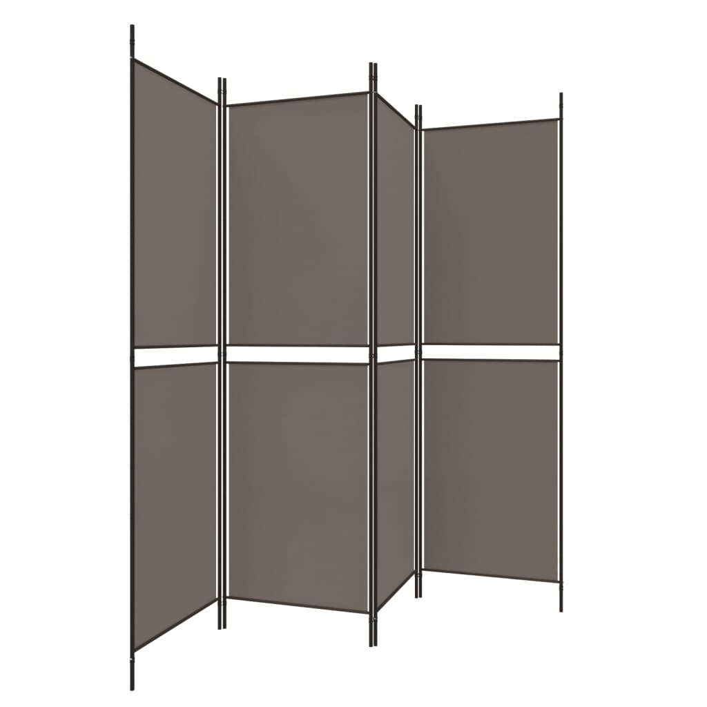 Cloison de séparation 4 panneaux en tissu gris anthracite 200x180 cm - COMFORTXL - 4