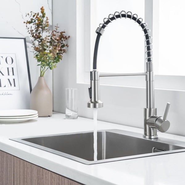 Lomazoo  Grifo De Cocina Extraíble Inox Pearl Blanco , Leroy Merlin