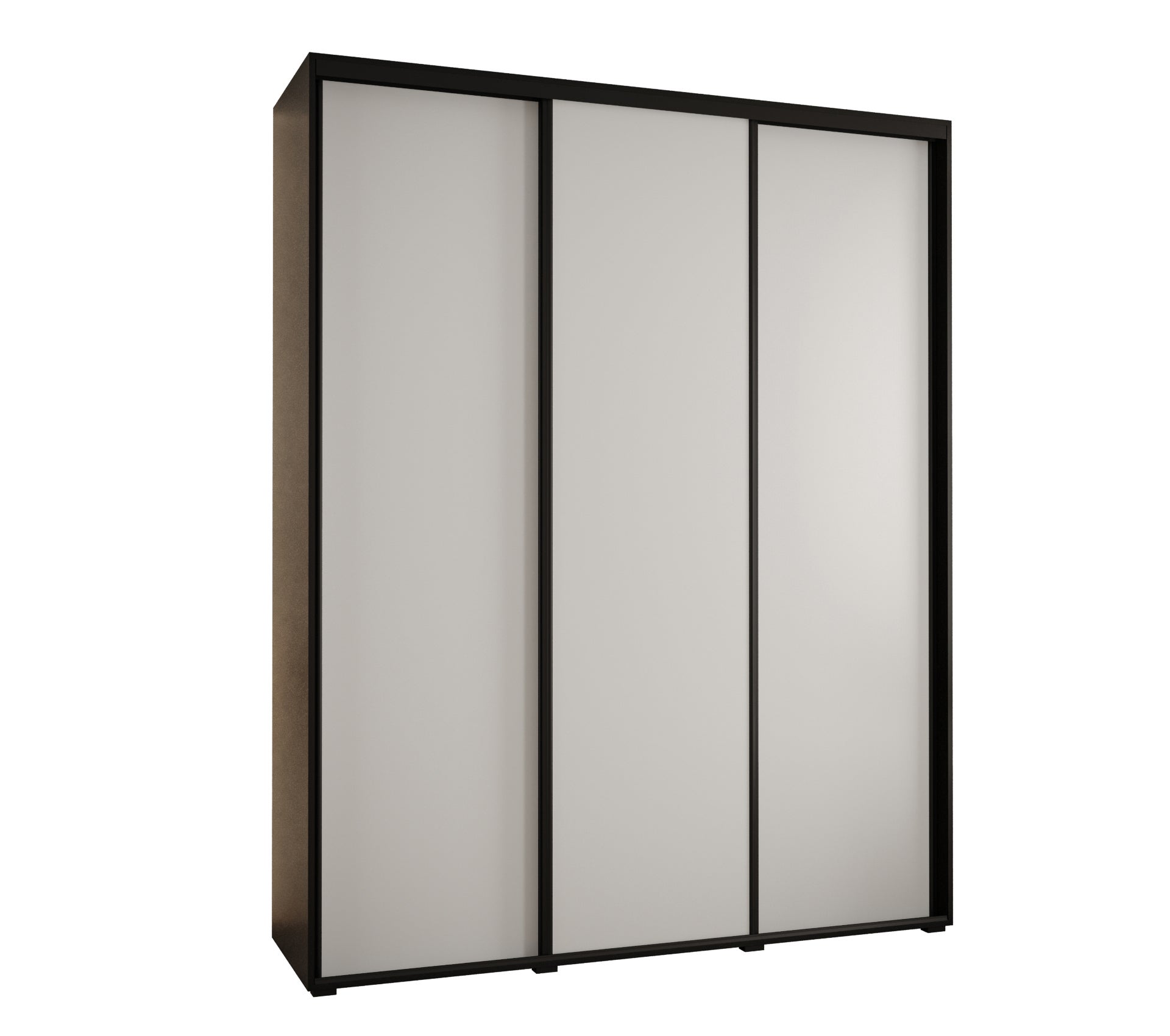Szafa przesuwna wysoka Davos 1 190 x 45 x 235,2 cm czarny + biały + u. czarny - Abiks Meble