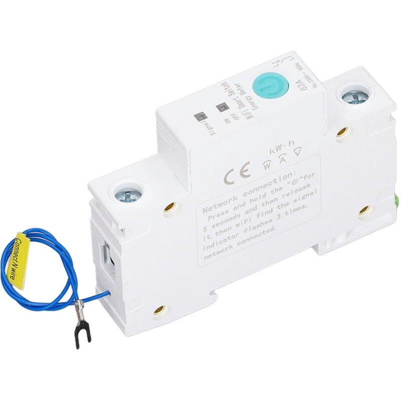 Inteligentny wyłącznik Wifi, przełącznik licznika energii, szyna DIN do aplikacji Ewelink, bezprzewodowe sterowanie AC230V 1P 63A