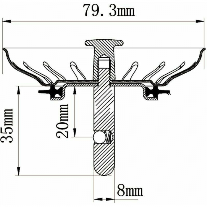Panier Pour Bonde d'évier de Cuisine 79.3 mm - Crépine Universelle Acier Inoxydable, Bouchon Panier Pop-Up, - Lavable Lave-vaisselle, Ne se Bouche & N - 3