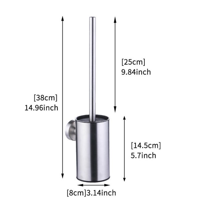 Scopino per WC e supporto, scopino quadrato in acciaio inox Scopino per WC e supporto, scopino quadrato in acciaio inox