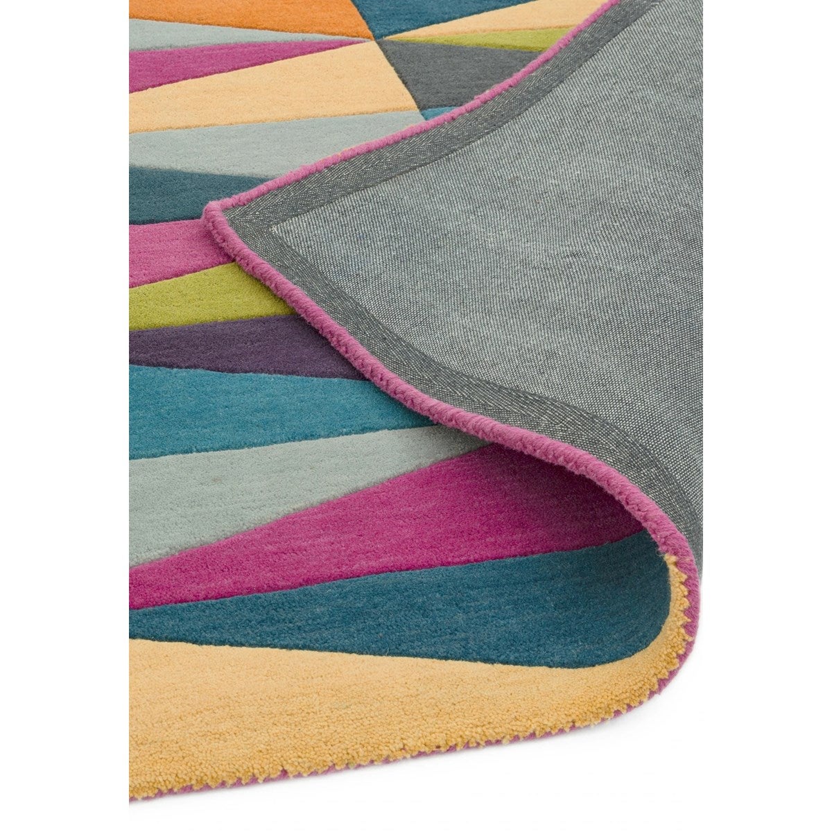 Tapis pure laine à motifs colorés FLASHY TRIANGLES 140x200 cm - 5