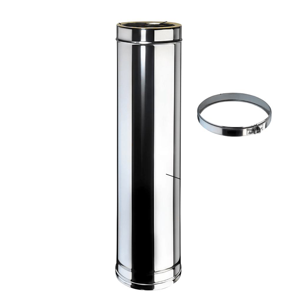 Élément 100 cm conduit double paroi isolé Edilinox - Diamètre 150 mm - 2