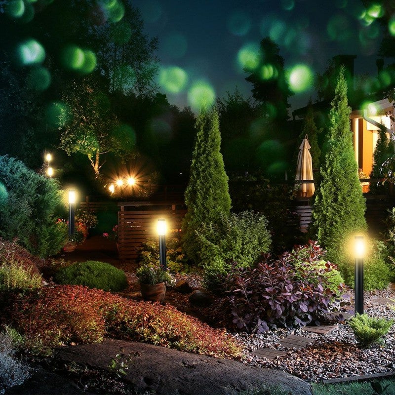 Piantana LED da Giardino 110cm con Portalampada E27 (max 60W) in Acciaio Inossidabile Grigio IP44 - 3