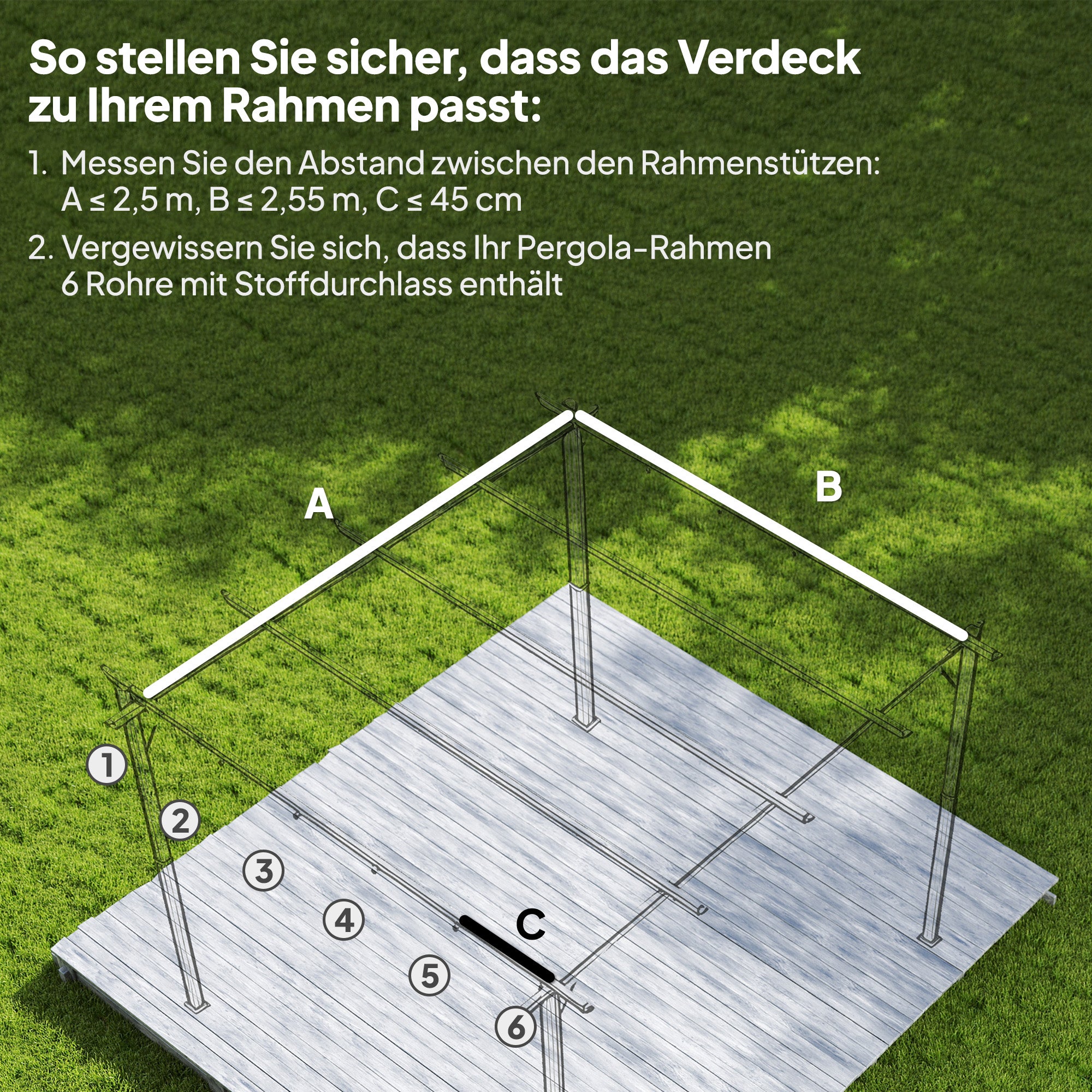 Techo de repuesto para pérgola de 3 x 3 m, retráctil, con orificios de drenaje, resistente a la intemperie, fabricado en poliéster beige. - 6