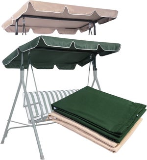 Tettuccio Per Dondolo, Tetto Di Ricambio Per Dondolo Da Giardino Varie Dimensioni E Colori Disponibili 191 X 132 Cm Biege 87811044 - 6
