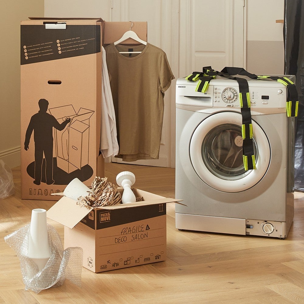 Pack and Move - Lot 20 cartons déménagement stockage standard - 60 x 30 x 30 cm - Poignées renforcées - 1 adhésif offert - 7