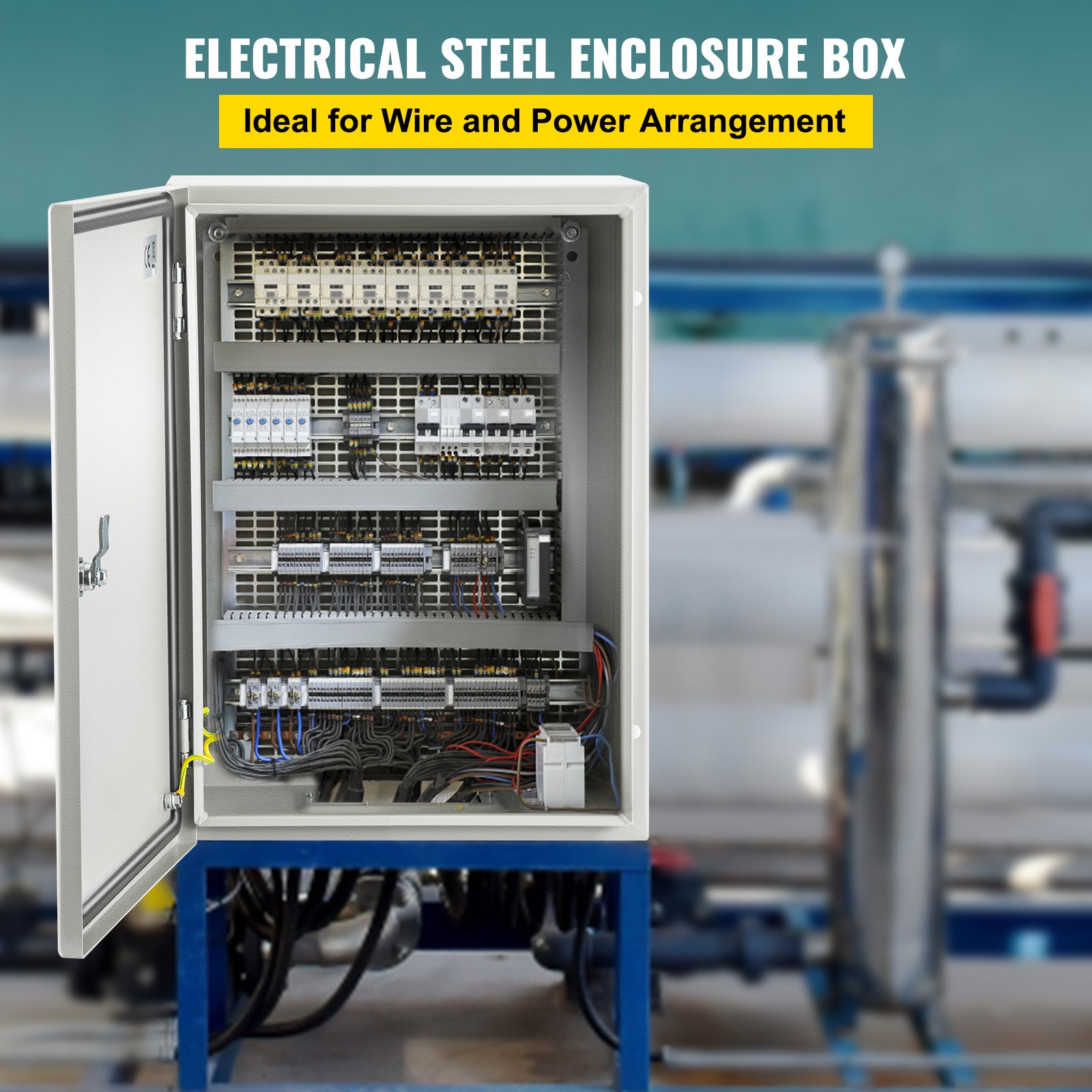 Caja Eléctrica VEVOR NEMA 4X IP66, Acero Al Carbono 40x30x20 Cm, Impermeable Y Antipolvo - Para Interior/exterior