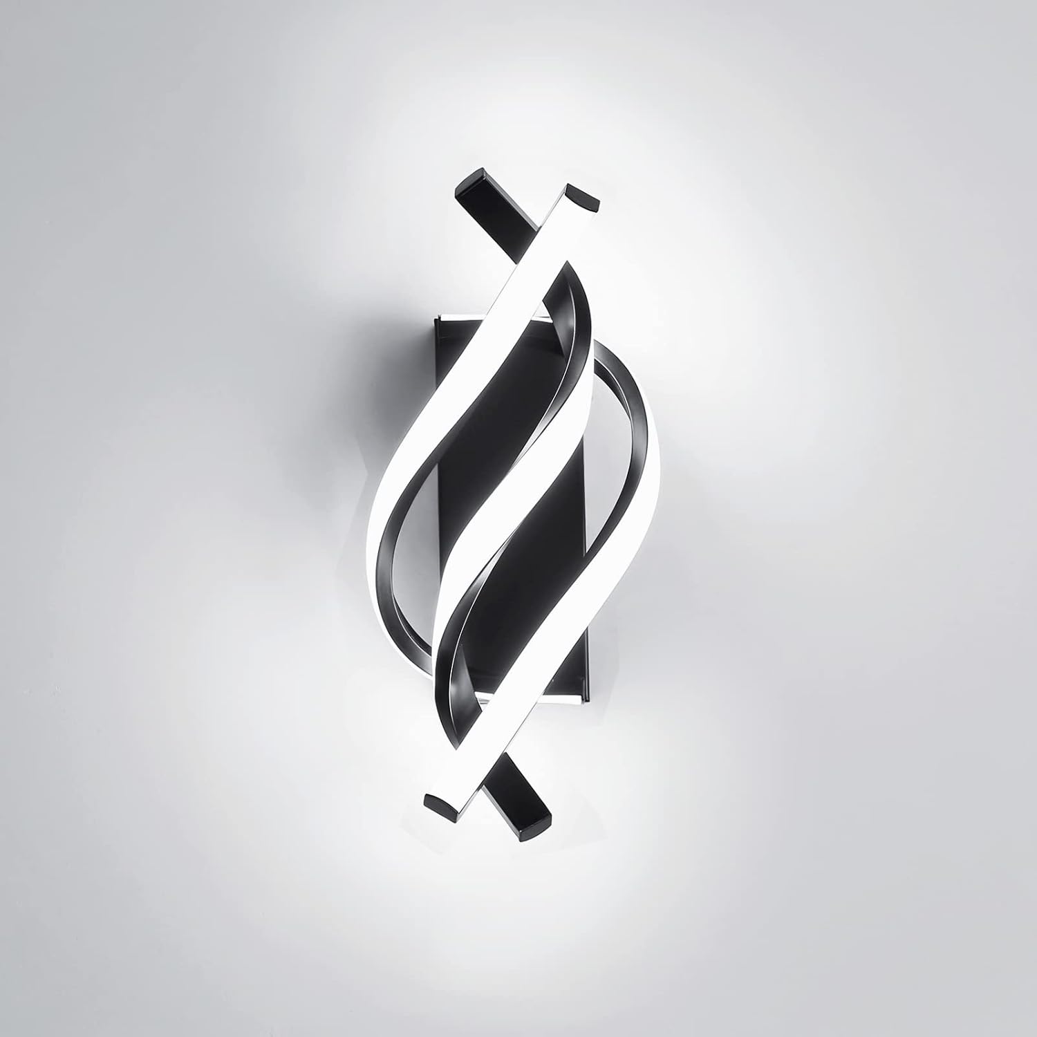 Kinkiet wewnętrzny, nowoczesna lampa ścienna LED 19 W, zakrzywiony kształt, kinkiety LED, oświetlenie wewnętrzne, 6000 K