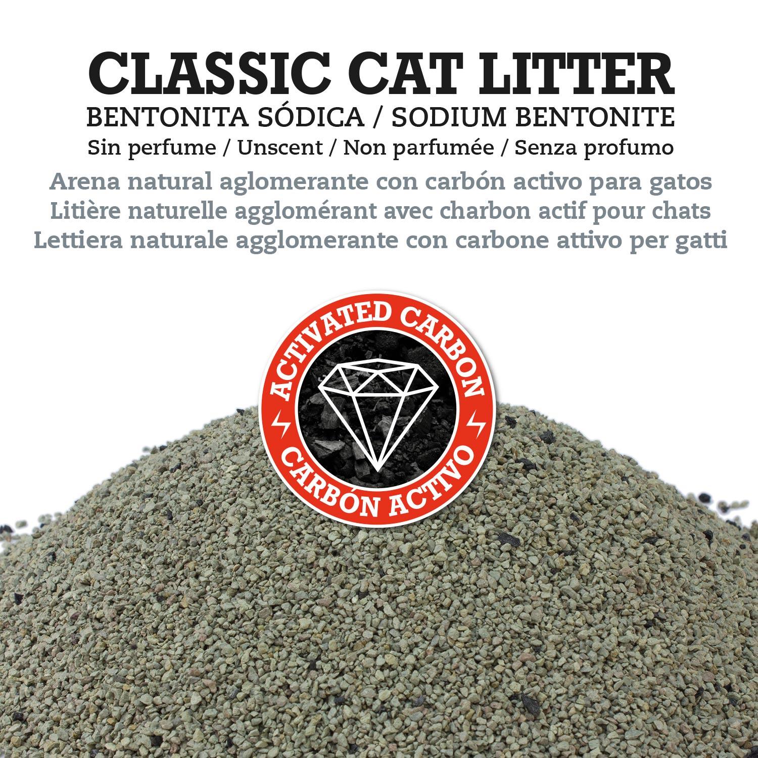 Arquivet Classic Cat Litter - Litière agglomérante naturelle au charbon actif - Litière 10 Kg pour chats et animaux de compagnie - 2