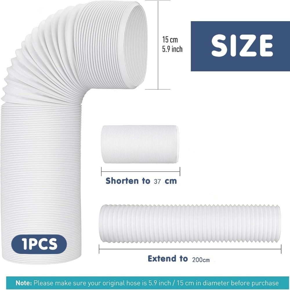Tuyau de climatisation de Climatiseur Mobile Universel 2 M - Dimension Ø150mm - Tuyau d'évacuation d'air climatiseur mobile pour Climatisation - 2