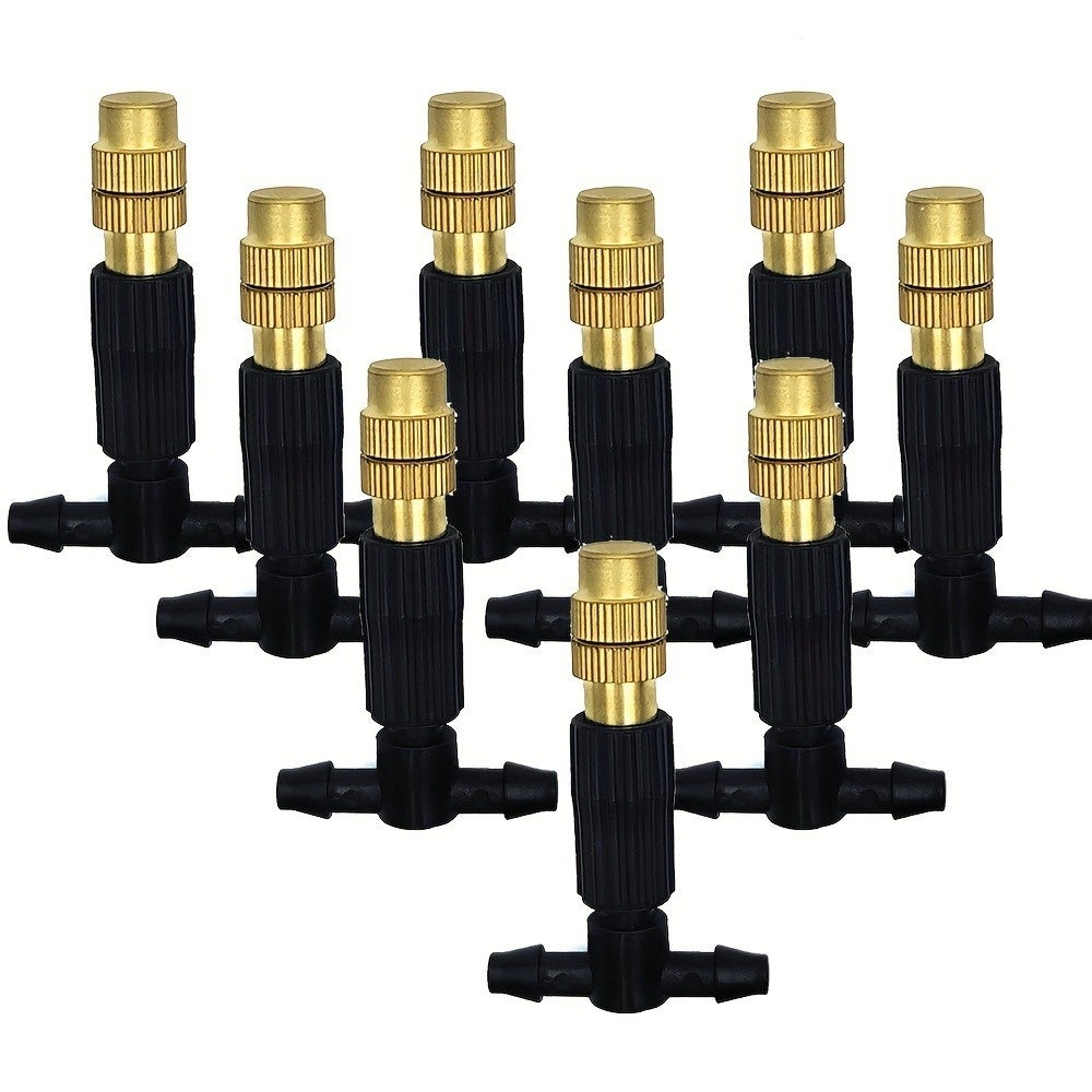 Système de brumisation et de refroidissement pour jardin extérieur de 30 m, arrosage, buses en laiton de 6,35 mm, tuyau de 4/7 mm pour-terrasse. - 5