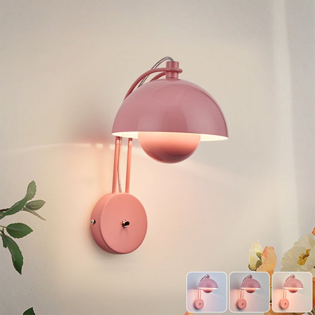 Kinkiet, Lampka nocna LED, Kinkiet w kształcie pączka, Lampa do lustra łazienkowego, 3 temperatury barwowe, Różowy