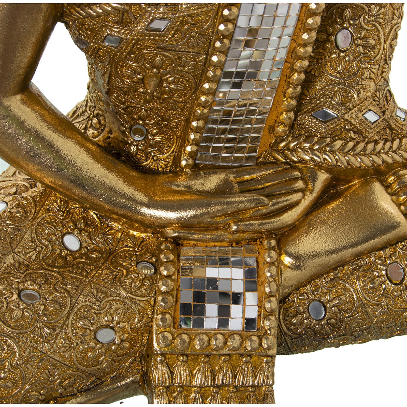 Article de décoration AUBRY GASPARD - Bouddha assis en résine doré