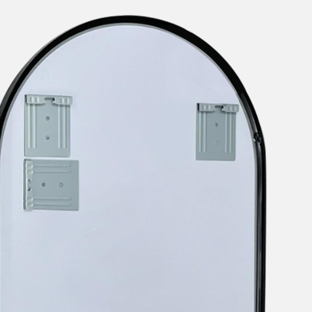 Specchio da bagno 50x80cm in vetro anti-esplosione con design circolare, installazione orizzontale o verticale - 6