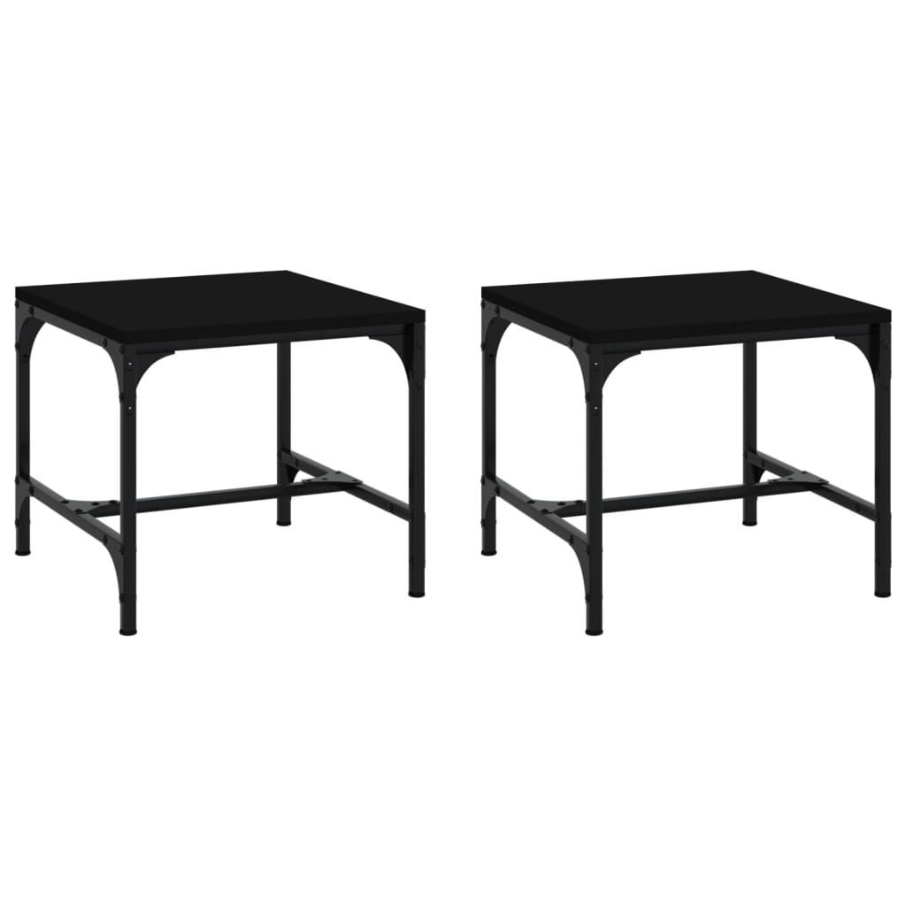 Tables basses | Tables d'appoint | Tables de salon 2 pcs Noir 40x40x35 cm Bois d'ingénierie - 2