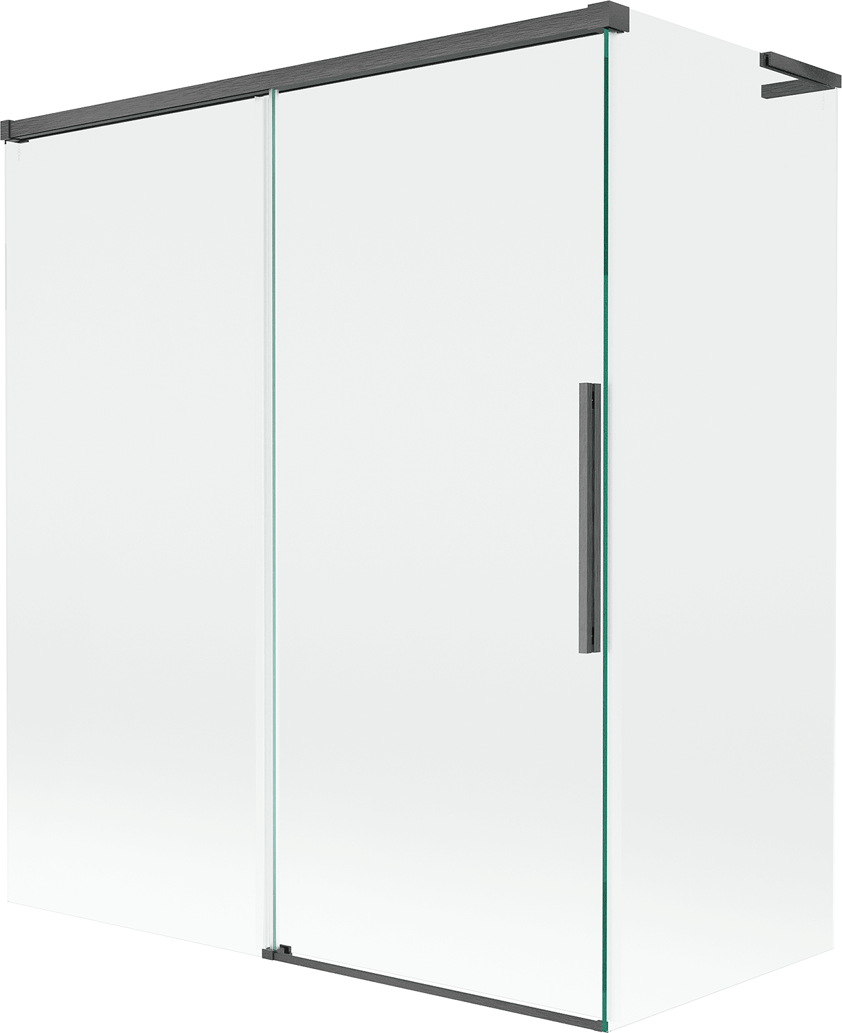 Mexen Rox L parawan nawannowy 2-skrzydłowy rozsuwany 140 + 70 x 150 cm, transparent, gun gray szczotkowany - 8C9L-140-070-66-00
