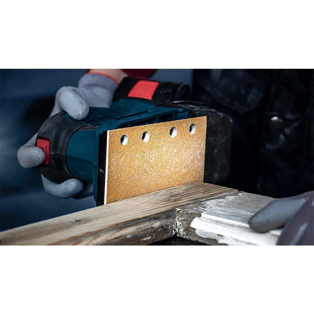 Bosch Professional 10x Carte abrasive Expert C470 con 8 fori (per Legno duro, Vernice su legno, 93x186 mm, Grana 100, accessorio Levigatrice orbitale) - 9