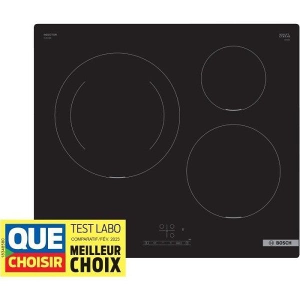 Table induction 60cm - BOSCH PUJ611BB5E SER4 Noir - 3 foyers ...