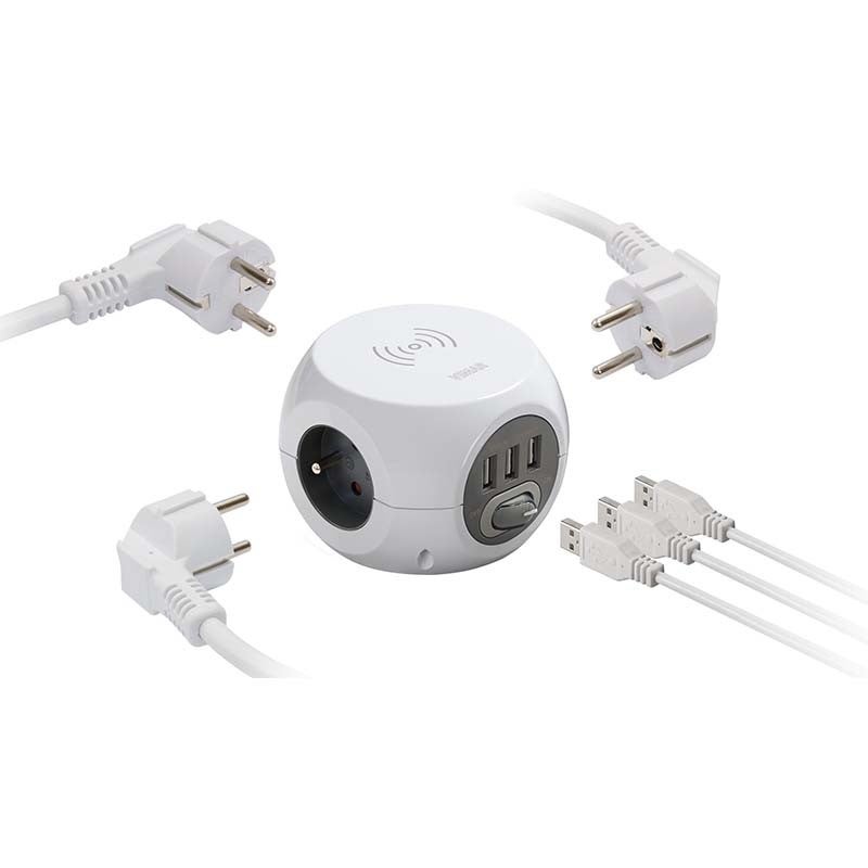 Prises mobiles multiples avec câble Vimar - 6 sorties - Fiches et prises - 3
