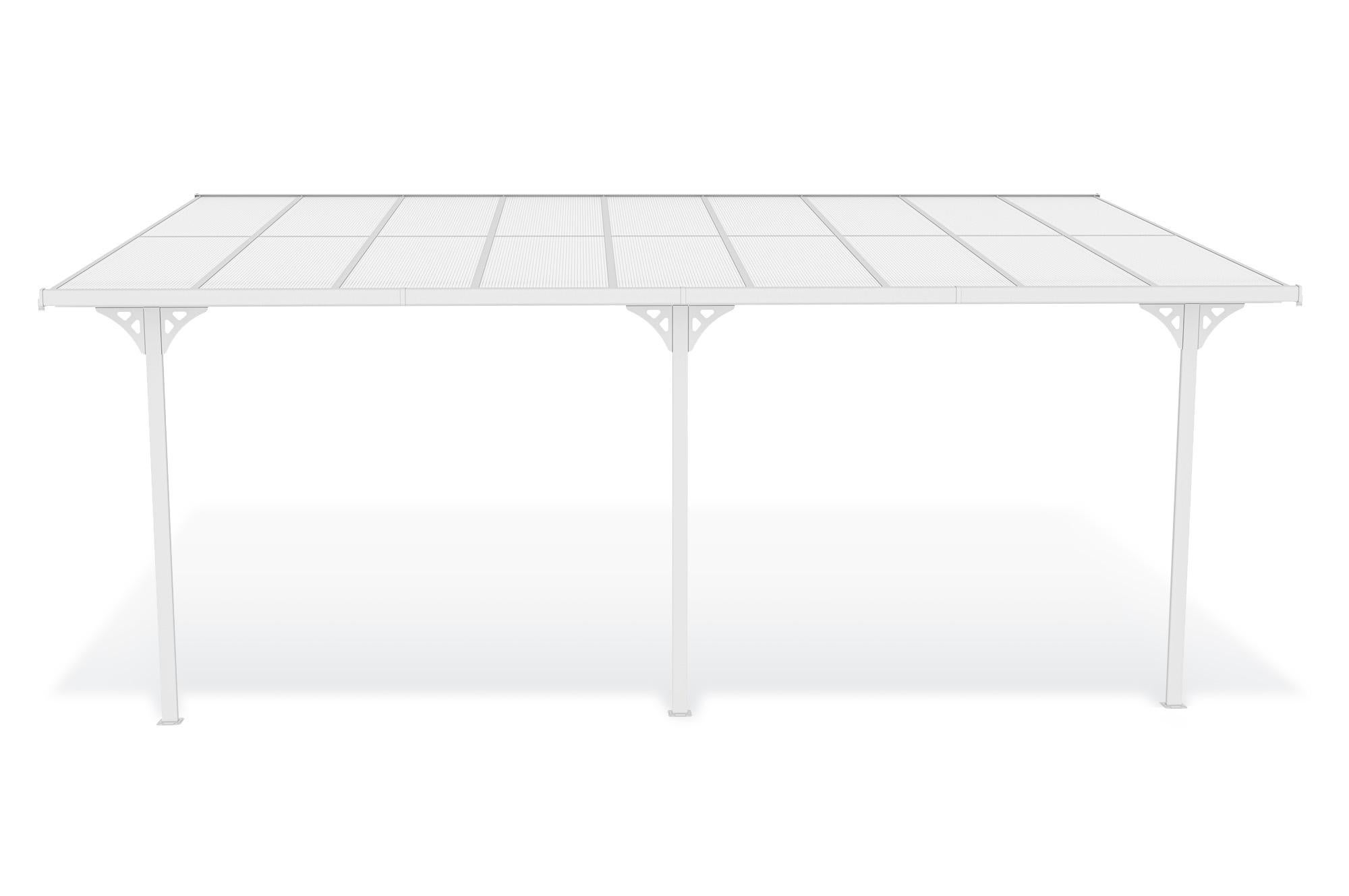Pergola adossée Blanc en Aluminium 16.5 m² - 4
