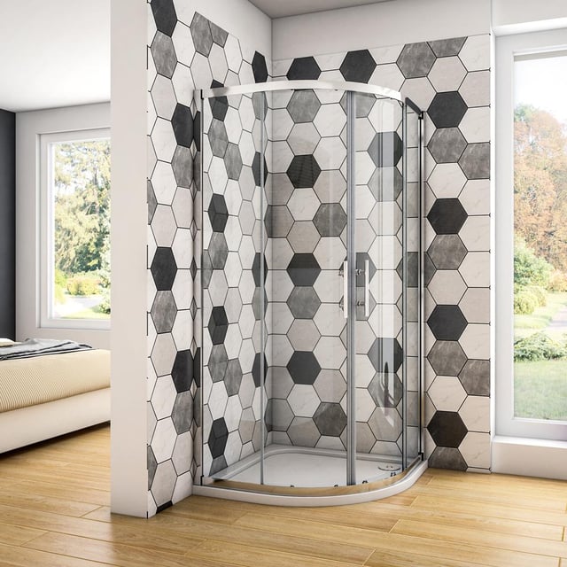 Océan cabine de douche 80x80x195cm cabine de douche coulissante 1/4 de rond en verre anticalcaire