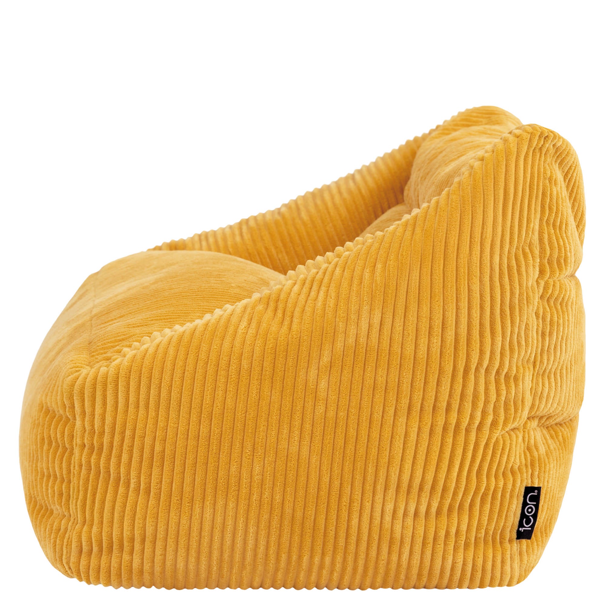 Pouf canapé enfant Icon velours côtelé Oeko-Tex® jaune ocre, chambre, salon, 55x95cm - 5
