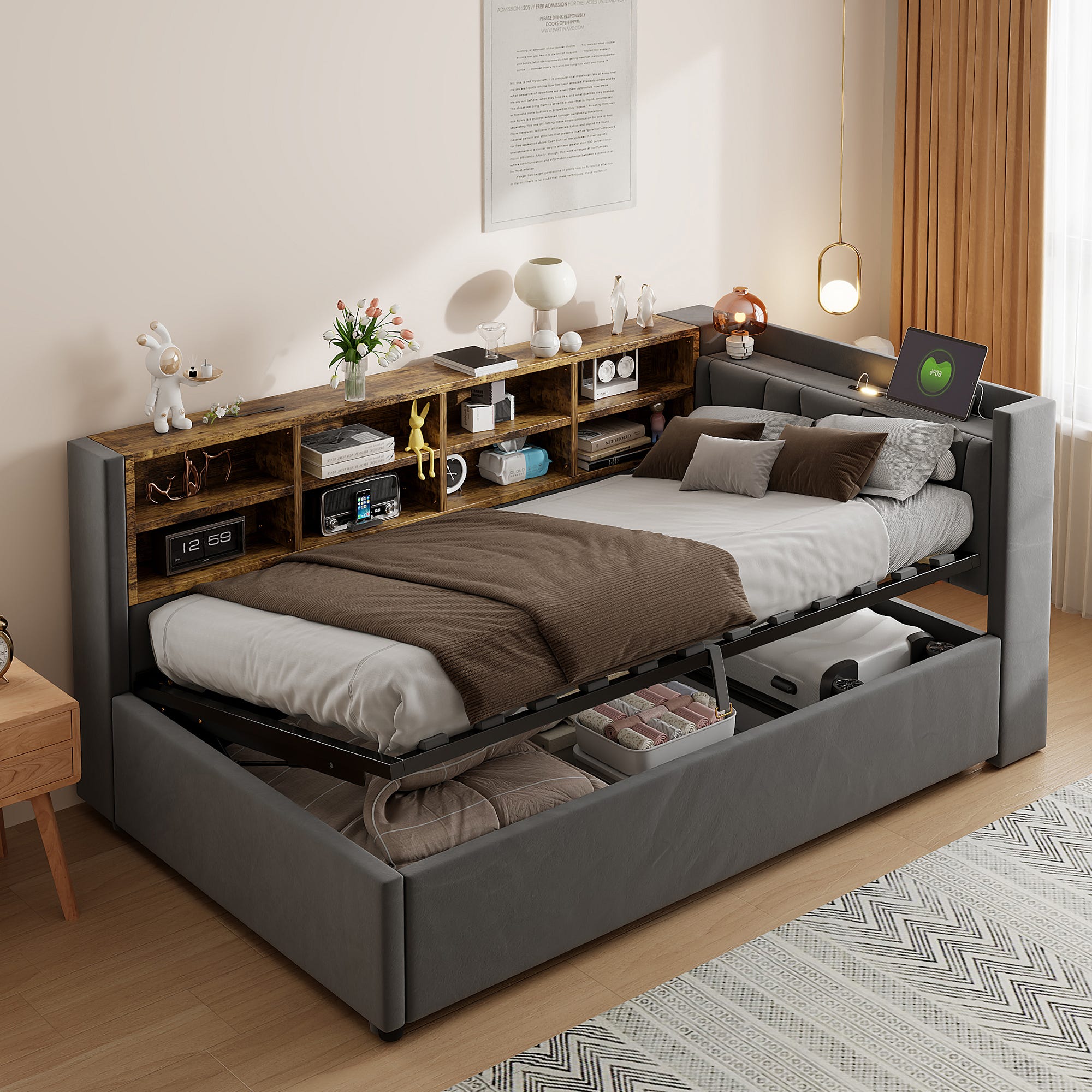 Letto Imbottito 180 X 200 Cm Con 4 Cassetti E Testiera Regolabile Tessuto Di Lino Colore Beige 92389438 Letto Imbottito 180 X 200 Cm Con 4 Cassetti E Testiera Regolabile Tessuto Di Lino Colore Beige 92389438